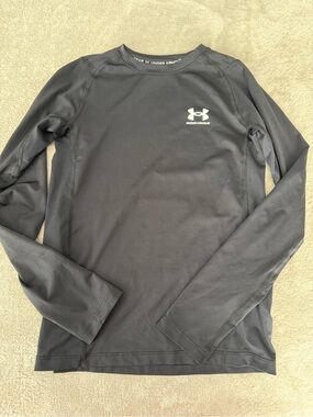 Youth Under Armour Heat Gear L/S Tee Wicking Base Later in Black Sz Medium